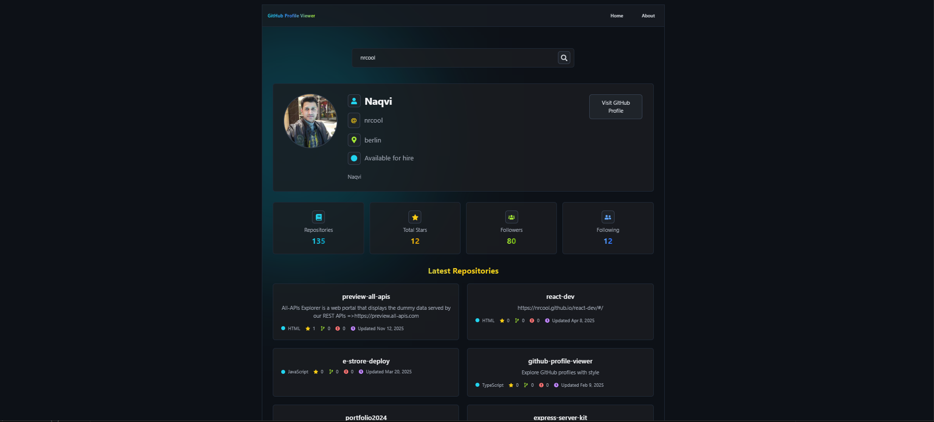 GitHub Profile Finder